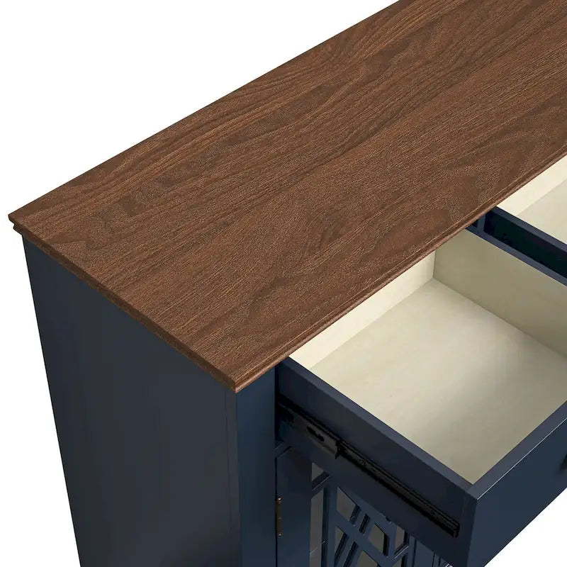 55  Vintage Style Kitchen Accent Buffet Sideboard Cabinet w/ Drawers - 55  in Width