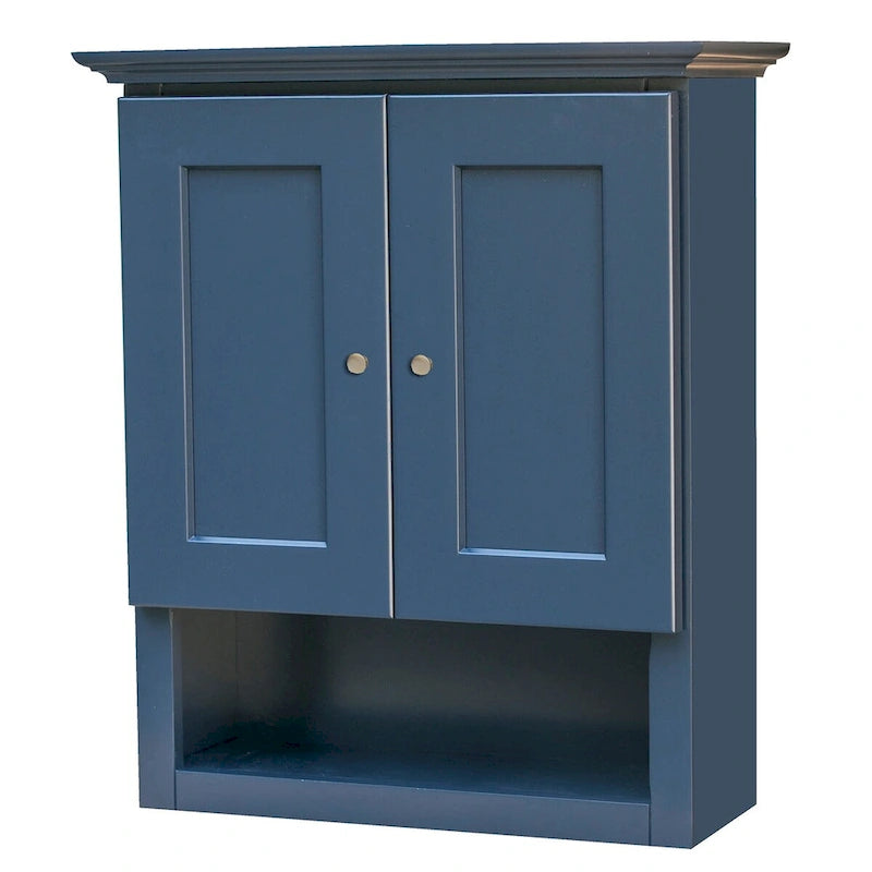 Blue Shaker Bathroom Wall Cabinet - 21 x26 