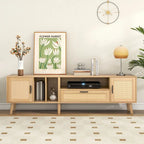 TV Stand for TVs up to 80  with Solid Wood Legs and Ample Storage Space