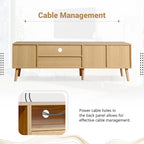 TV Stand for TVs up to 80  with Solid Wood Legs and Ample Storage Space