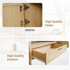 TV Stand for TVs up to 80  with Solid Wood Legs and Ample Storage Space
