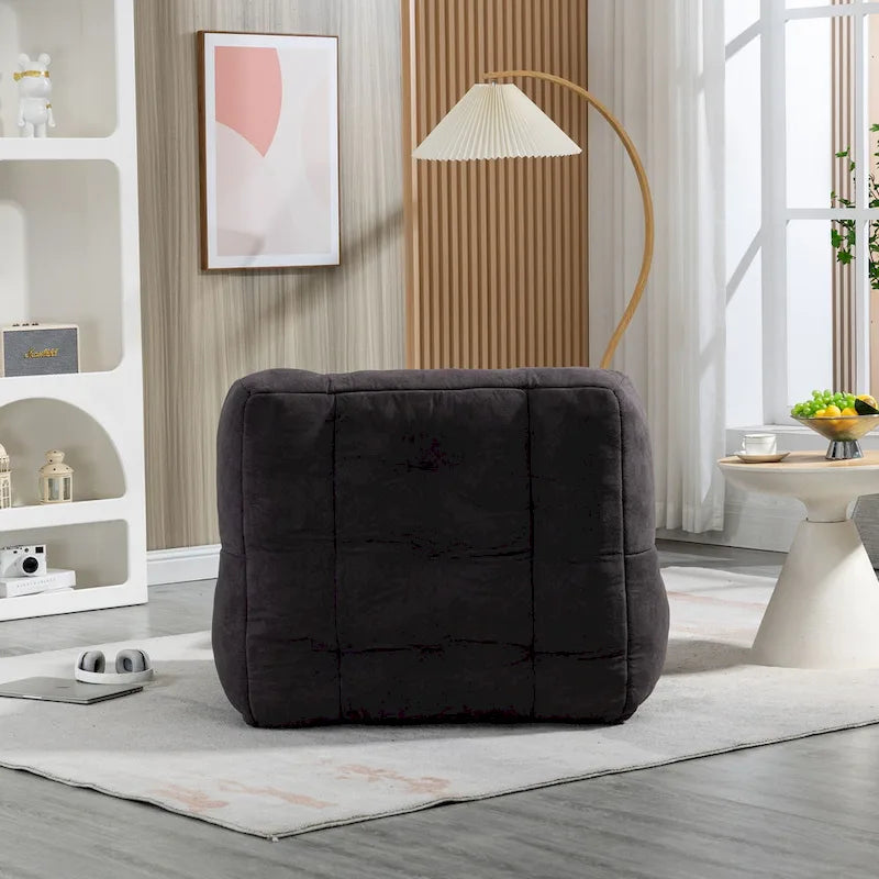 Fluffy Bean Bag Chair, Super Soft Lazy Sofa Chair With Memory Foam And Ottoman, Indoor Modern Bean Bag Chair
