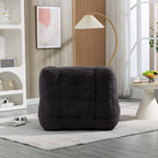Fluffy Bean Bag Chair, Super Soft Lazy Sofa Chair With Memory Foam And Ottoman, Indoor Modern Bean Bag Chair