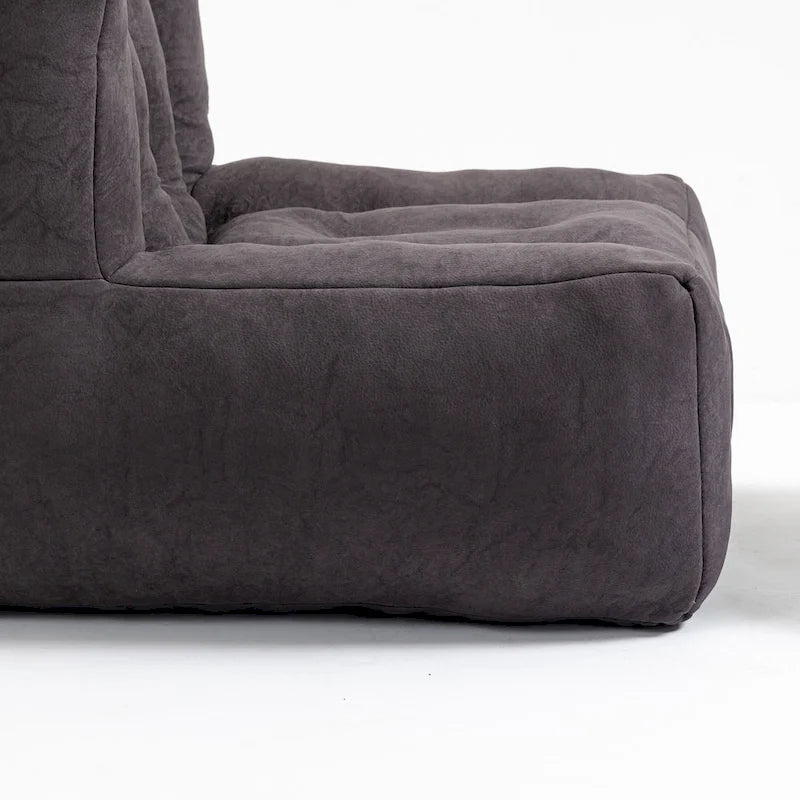 Fluffy Bean Bag Chair, Super Soft Lazy Sofa Chair With Memory Foam And Ottoman, Indoor Modern Bean Bag Chair