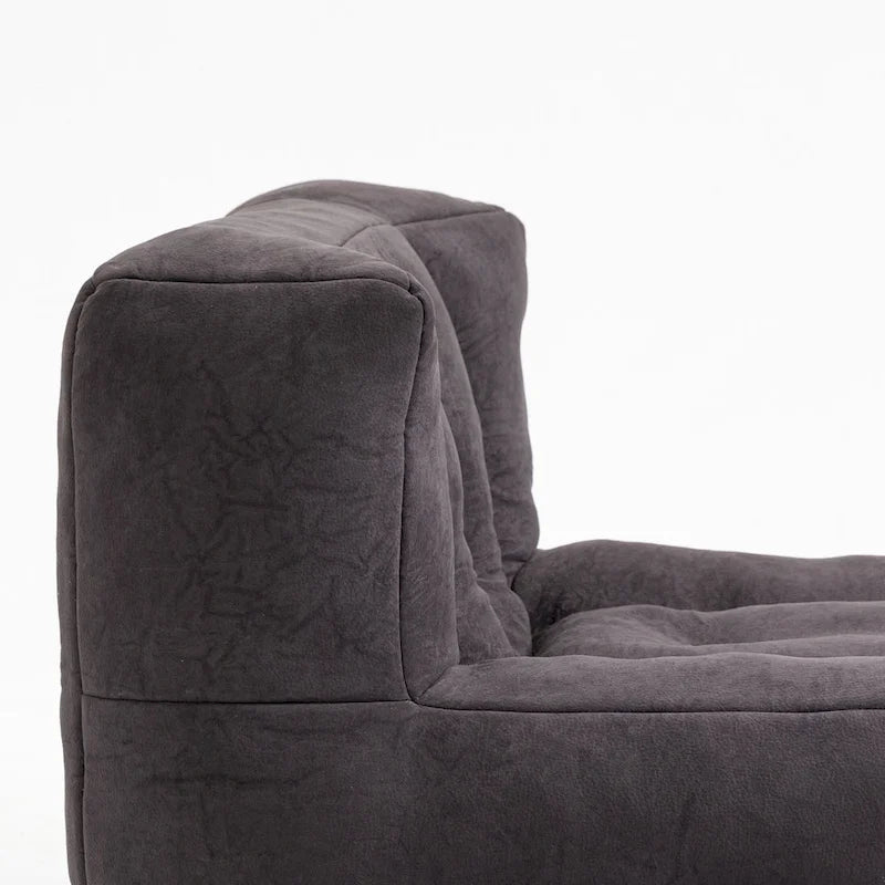 Fluffy Bean Bag Chair, Super Soft Lazy Sofa Chair With Memory Foam And Ottoman, Indoor Modern Bean Bag Chair