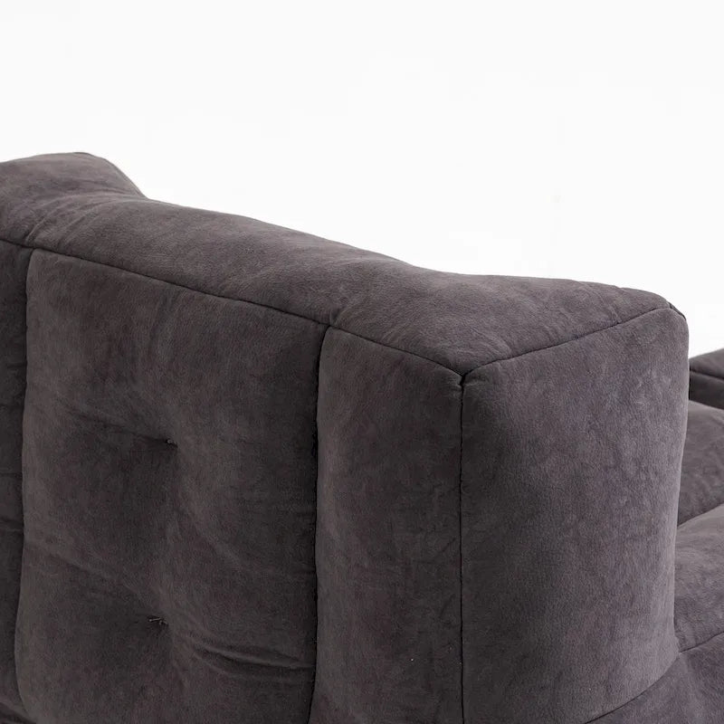 Fluffy Bean Bag Chair, Super Soft Lazy Sofa Chair With Memory Foam And Ottoman, Indoor Modern Bean Bag Chair