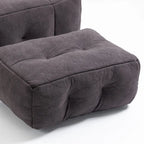 Fluffy Bean Bag Chair, Super Soft Lazy Sofa Chair With Memory Foam And Ottoman, Indoor Modern Bean Bag Chair