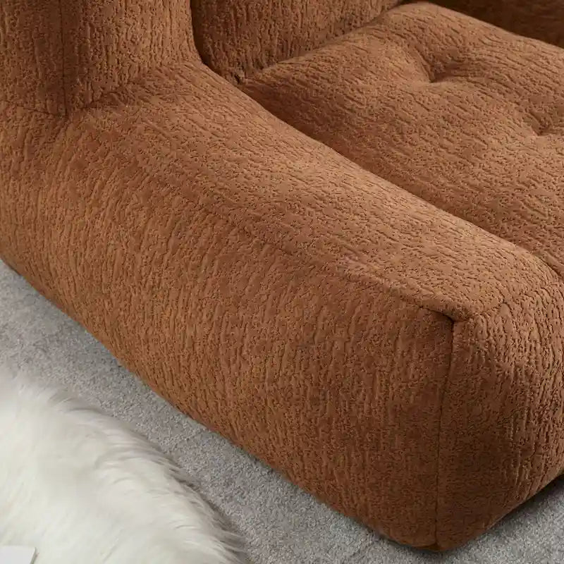 Fluffy Bean Bag Chair, Super Soft Lazy Sofa Chair With Memory Foam And Ottoman, Indoor Modern Bean Bag Chair