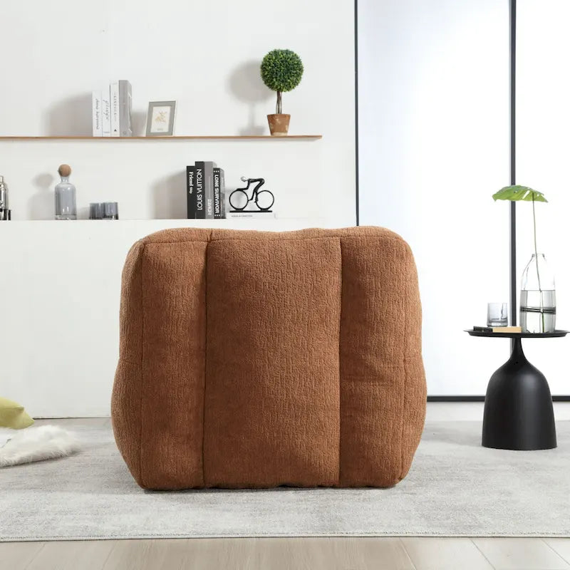 Fluffy Bean Bag Chair, Super Soft Lazy Sofa Chair With Memory Foam And Ottoman, Indoor Modern Bean Bag Chair
