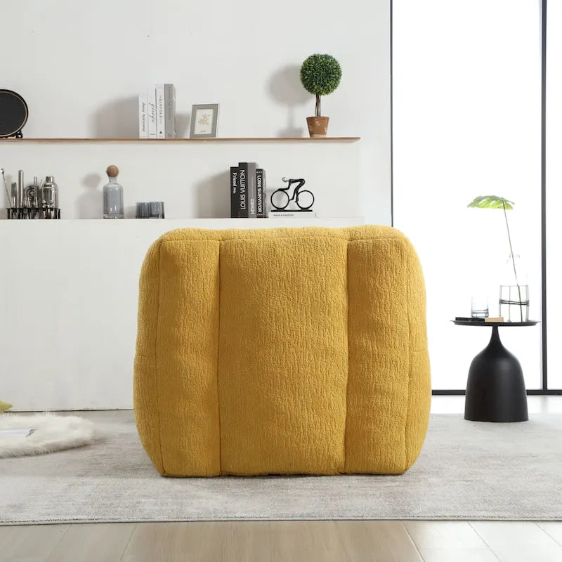Fluffy Bean Bag Chair, Super Soft Lazy Sofa Chair With Memory Foam And Ottoman, Indoor Modern Bean Bag Chair