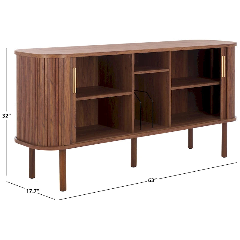 2 Tambour Door Sideboard/Media Stand. - 63Wx18Dx32H