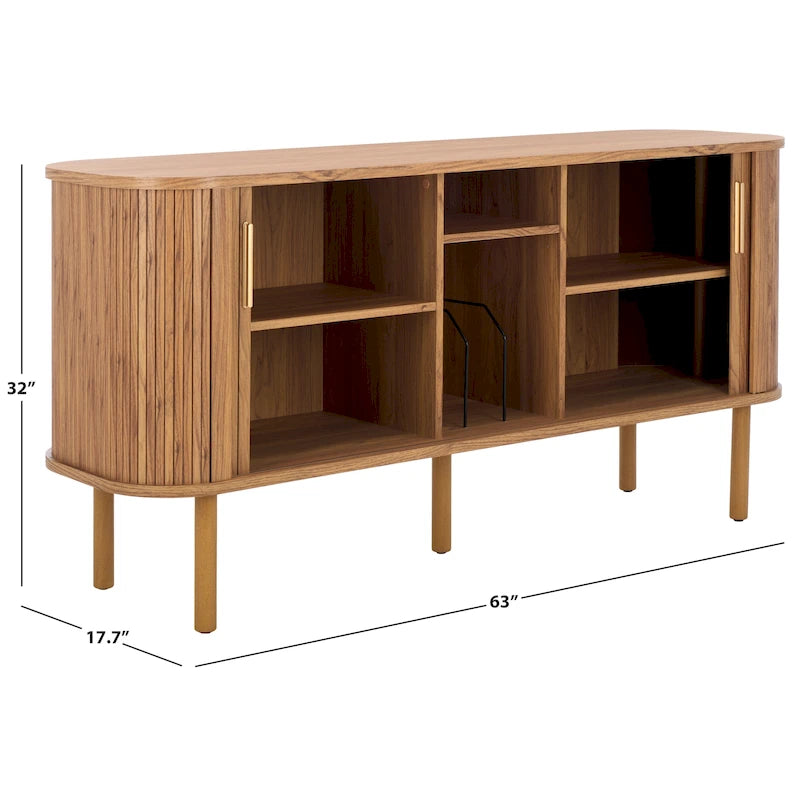 2 Tambour Door Sideboard/Media Stand. - 63Wx18Dx32H