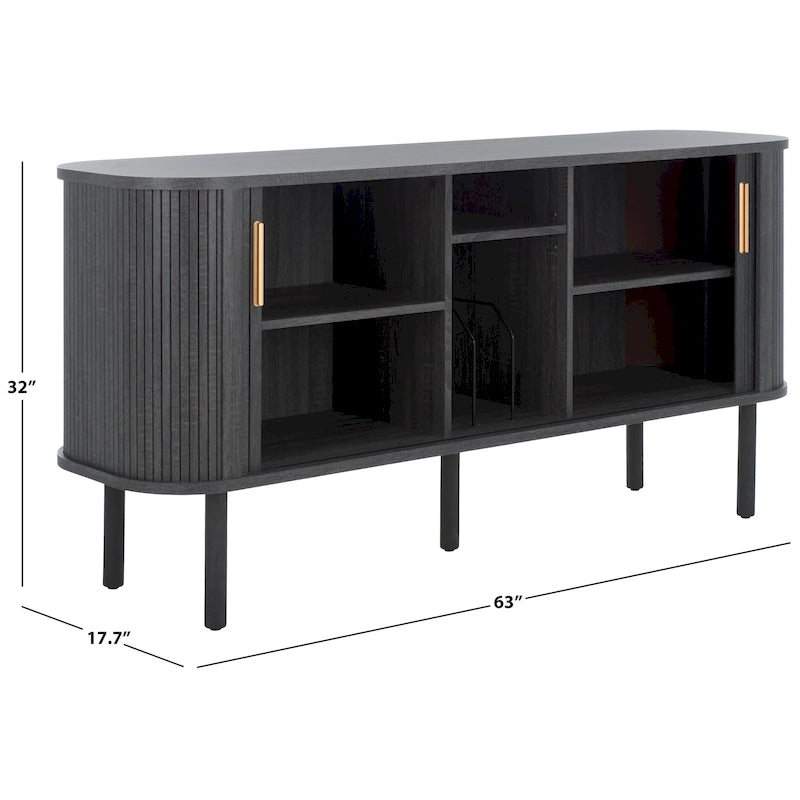2 Tambour Door Sideboard/Media Stand. - 63Wx18Dx32H