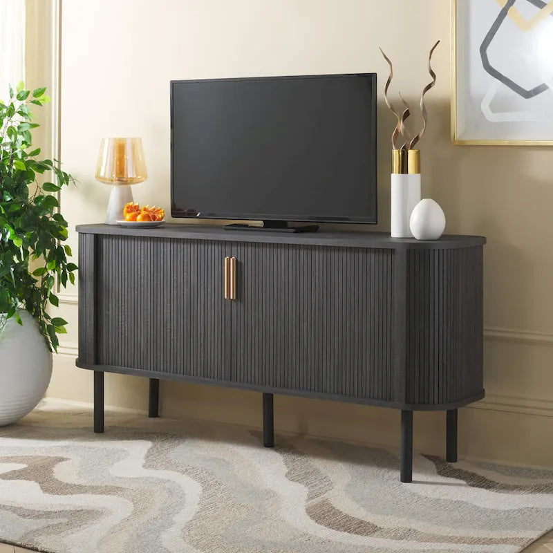 2 Tambour Door Sideboard/Media Stand. - 63Wx18Dx32H