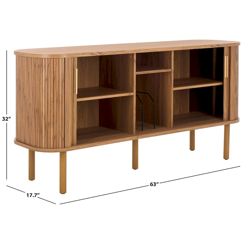 2 Tambour Door Sideboard/Media Stand. - 63Wx18Dx32H