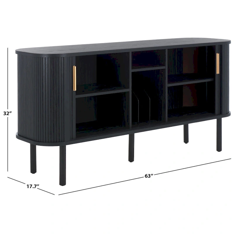 2 Tambour Door Sideboard/Media Stand. - 63Wx18Dx32H