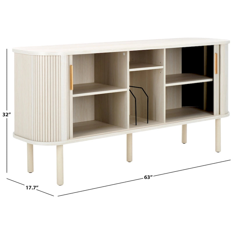2 Tambour Door Sideboard/Media Stand. - 63Wx18Dx32H