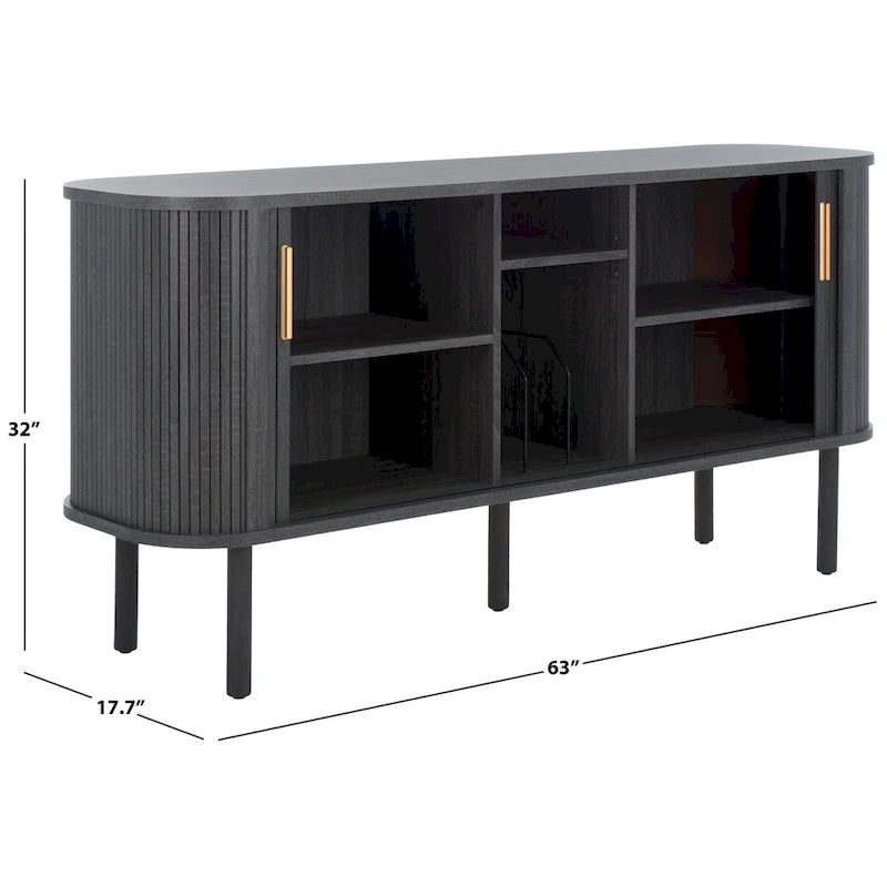 2 Tambour Door Sideboard/Media Stand. - 63Wx18Dx32H